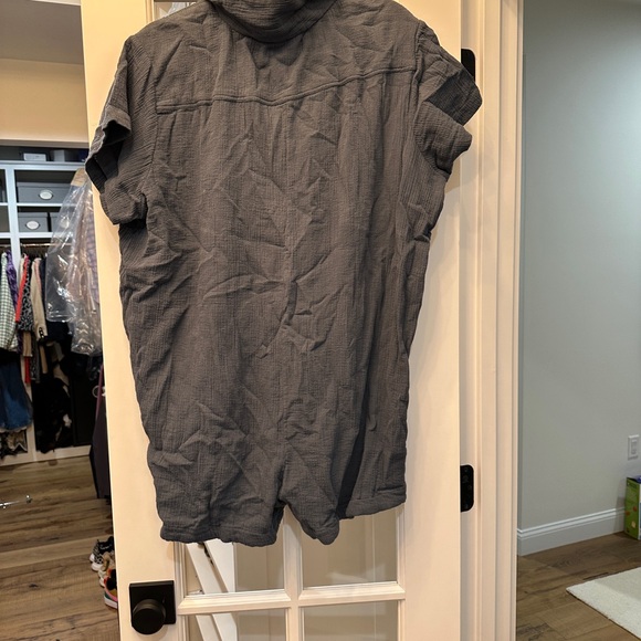 Hatch Lenora Grey Blue Maternity Romper Size 1 - Picture 7 of 7